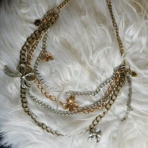 EXPRESS statement necklace with charms